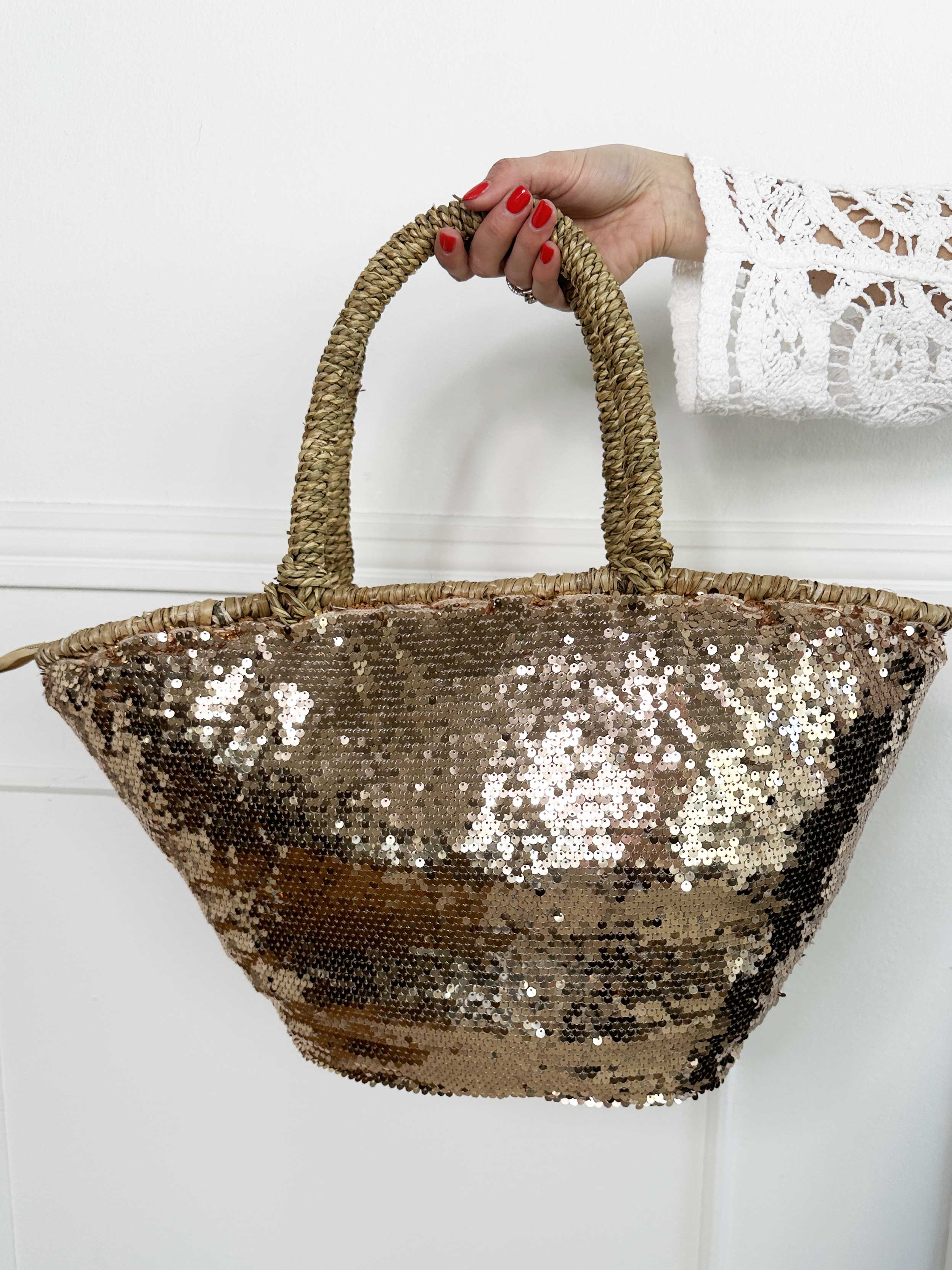 Adeline - Stor strandtaske med pailletter